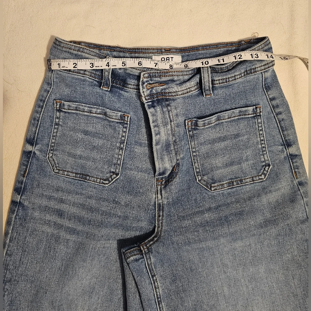 OAT NEW YORK Womens Ligth Blue Jeans High Waist - Wide Legs VERY STRETCHY SIZE 8 - Picture 6 of 10